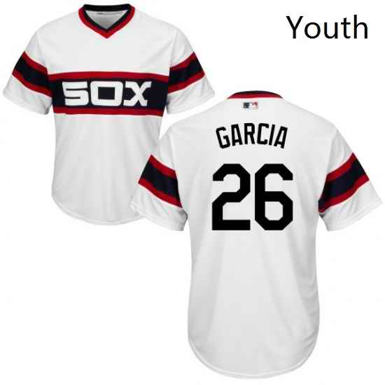 Youth Majestic Chicago White Sox 26 Avisail Garcia Replica White 2013 Alternate Home Cool Base MLB Jersey